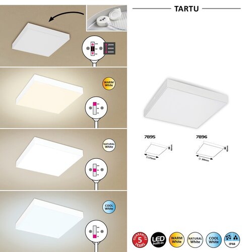 Rábalux 7896 Tartu technikai kültéri mennyezeti lámpa LED 24W IP44 matt fehér - Image 5