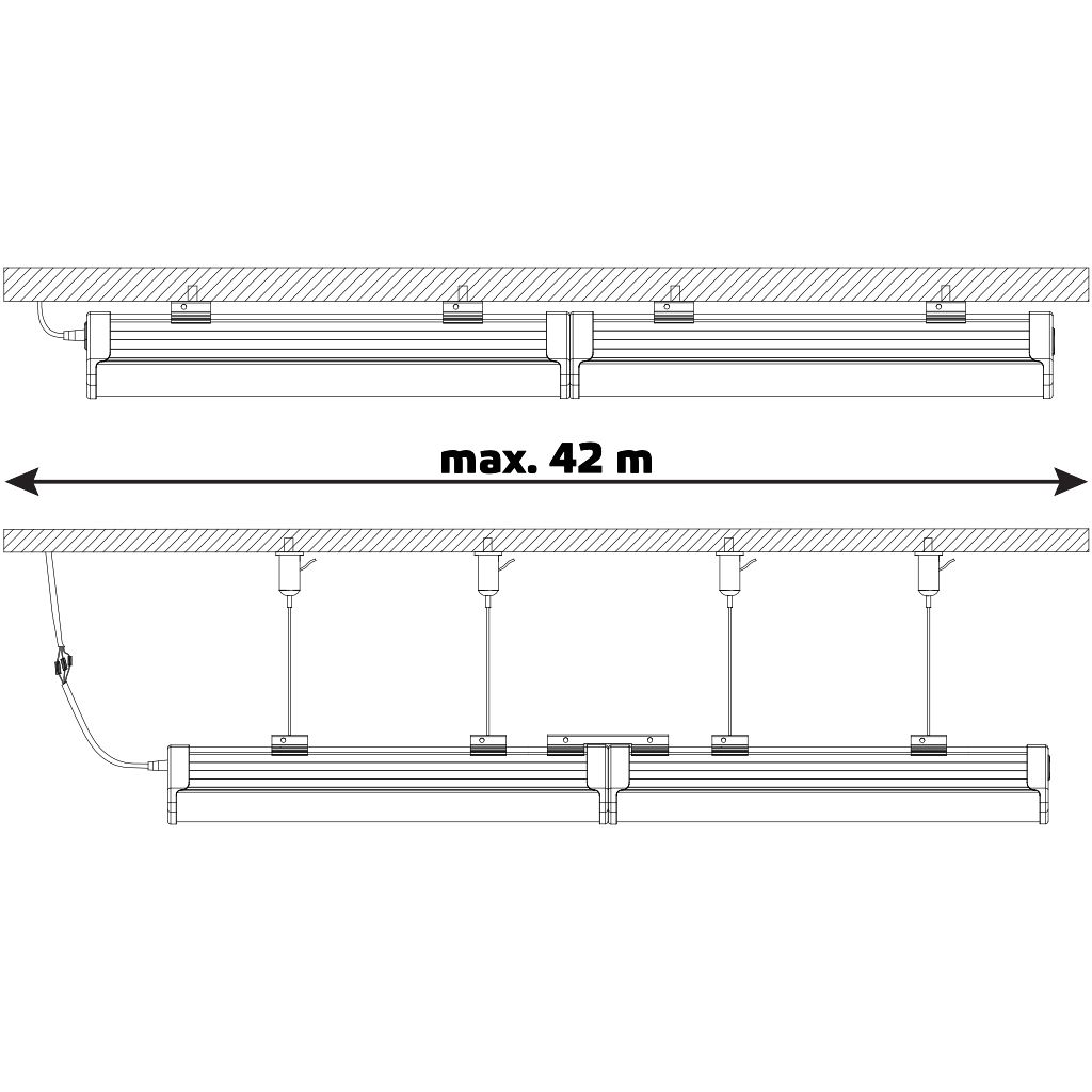 Tracon ML0620NW Sorolható védett LED ipari világítótest 230VAC,50Hz,20W,4000K,120°,2600lm,IP42,EEI=E - Image 2
