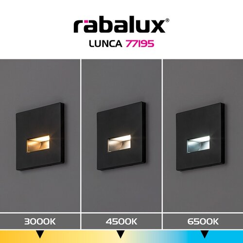 Rábalux 77195 Lunca,lépcső világítás 1W,3000,4500,6500K,feket - Image 9