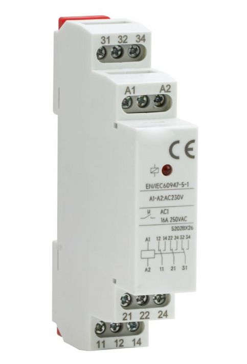 Tracon NARINT3P230 Moduláris relé, 230V, 2P, 3xNO, 16A/AC1/230V