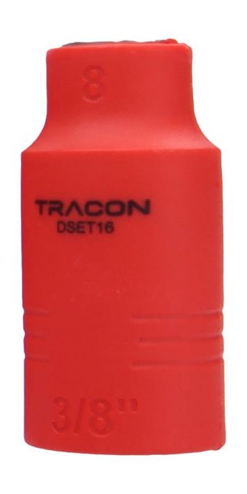 Tracon DSET16-8 1000V-ra szigetelt dugókulcs fej, 1000V, 3/8, 8mm