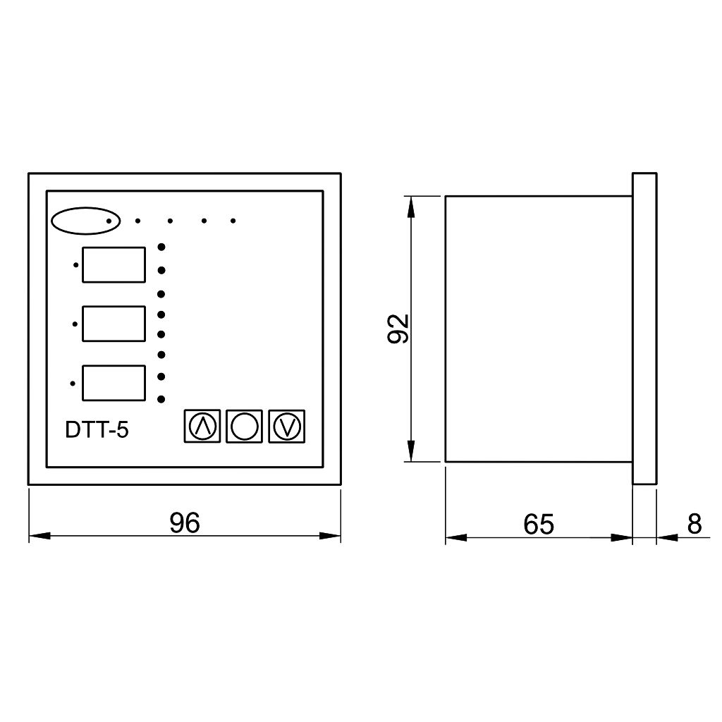 Tracon DTT-5 Állapotfigyelő digitális multiméter 96×96mm - Image 2