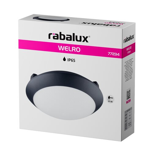 Rábalux 77234 Welro, mennyezeti lámpa E27 1x9W, D30cm,fekete,IP65 - Image 6