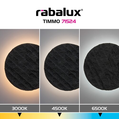 Rábalux 71524 Timmo, fali lámpa ,12W,3000,4500,6500K,D20,feket - Image 5